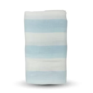 Pale Blue Stripe 100% cotton muslin swaddle blanket